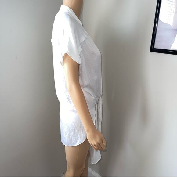 H By Halston Tie Front Blouse Shirt Top - Picture 3 of 6